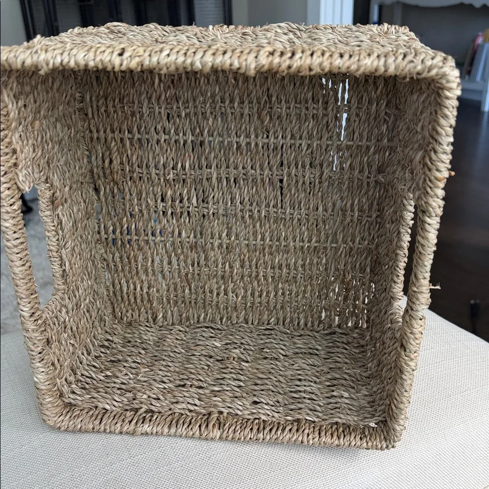 Seagrass Woven Storage Basket 10x10x6 inches